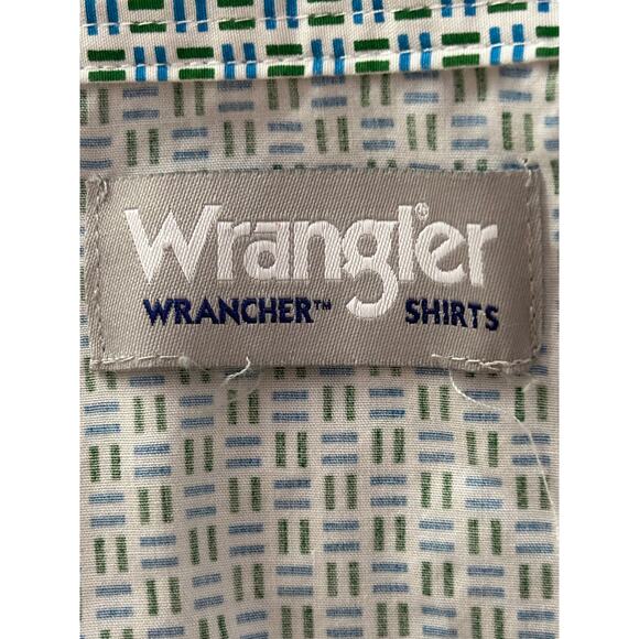 Wrangler Wrancher Pearl Button Western Shirt Cowboy Ranch Size L - Picture 3 of 12